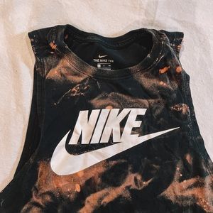 Custom tiger dyed black Nike muscle tank